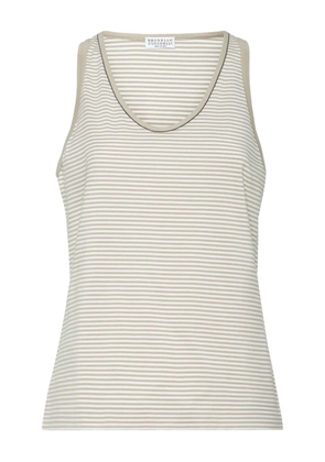 Brunello Cucinelli striped tank top - Neutrals