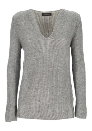 Lorena Antoniazzi V-neck ribbed-knit sweater - Grey