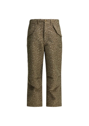 BEAMS PLUS cargo animal-print trousers - Green