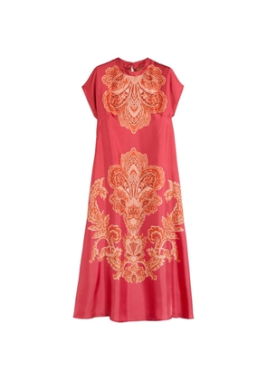 Momoni placed print kimono sleeve dress - Red