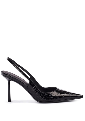 Le Silla Bella croc-embossed slingback pumps - Black