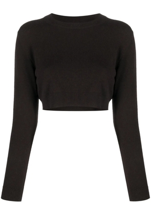 Patou logo-embroidered cropped jumper - Brown