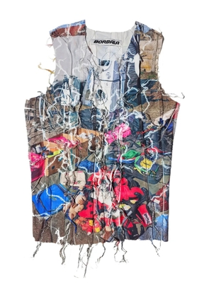 Borbala textured crew neck tank top - Blue