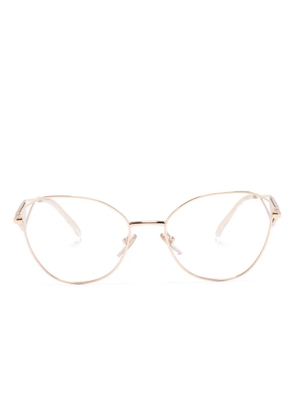 Prada Eyewear triangle-logo glasses - Gold