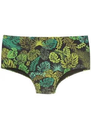 Amir Slama leaf print swim briefs - Green
