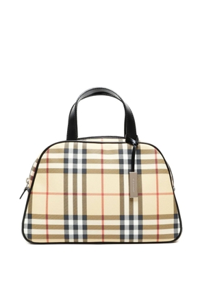 Burberry Pre-Owned 2010 tartan bowling bag - Neutrals