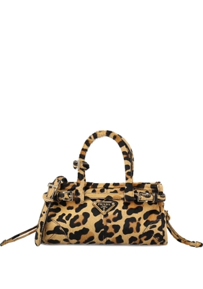 Prada Bonnie leopard print buckle backpack - Neutrals