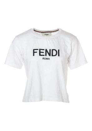 Fendi Pre-Owned 2022 logo-embroidered T-shirt - White