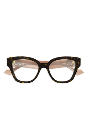 Gucci Eyewear cat-eye logo-detail glasses - Brown