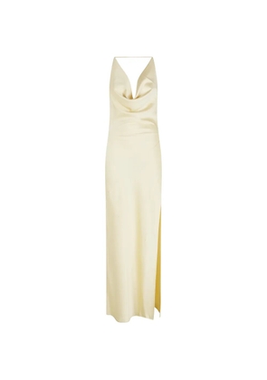 THE ANDAMANE cowl-neck slit maxi dress - Neutrals