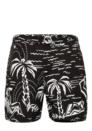 Ralph Lauren Purple Label graphic-print swim shorts - Black