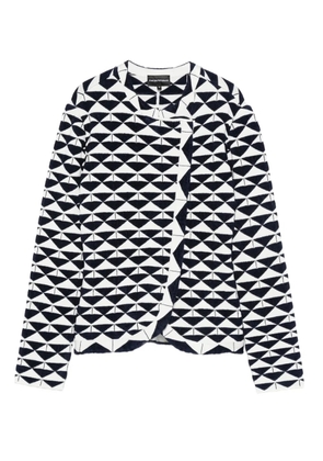 Emporio Armani geometric-print fitted jacket - FB009 GEOMETRIC BLU