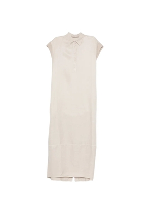 european culture short-sleeve button dress - Neutrals