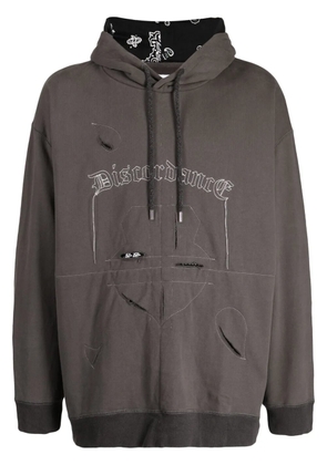 Children Of The Discordance logo-embroidered cotton hoodie - Grey