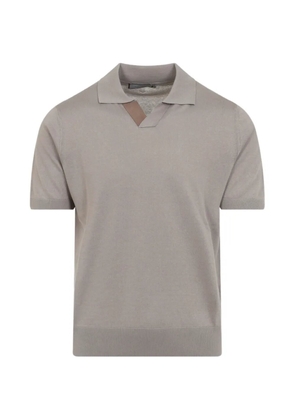 Canali collar-detail T-shirt - Grey