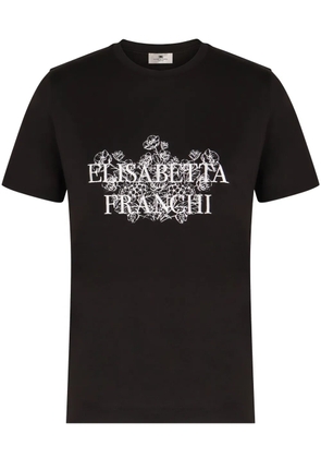 Elisabetta Franchi logo-embroidered T-shirt - Black