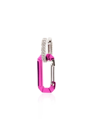 EÉRA 18kt white gold diamond hoop earring - Pink