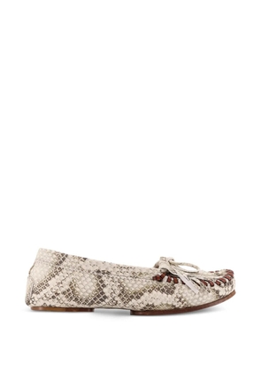 Paris Texas embossed-leather loafers - Neutrals