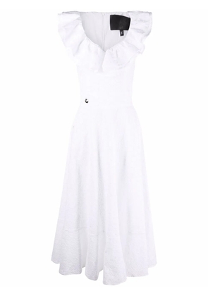 Philipp Plein lace-design midi dress - White