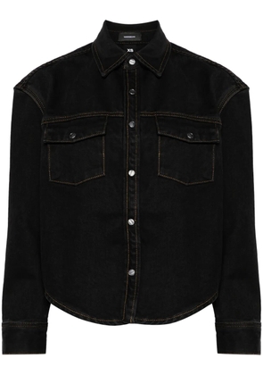 WARDROBE.NYC curved-hem denim jacket - Black