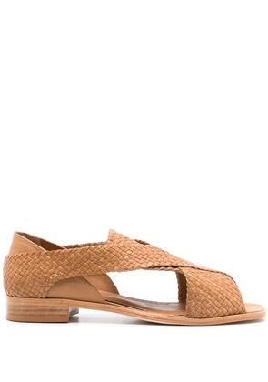 Sarah Chofakian cross-strap flat sandals - Neutrals