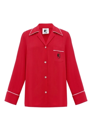 Sleeper Finnegan piped pocket pajama top - Red