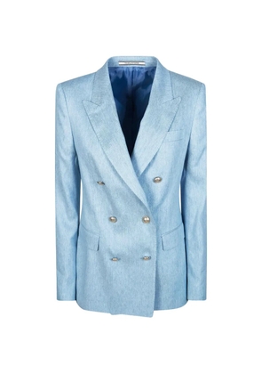 Tagliatore chambray double-breasted jacket - Blue