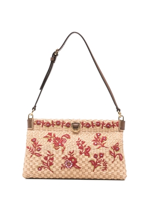 ETRO floral-embroidered clutch bag - Neutrals