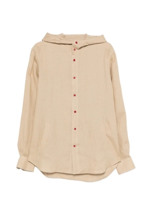 Kiton hooded button shirt - Neutrals