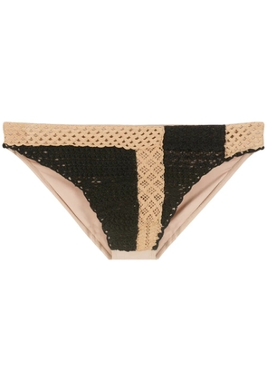 Amir Slama two-tone crochet swim briefs - Black