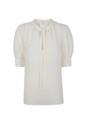 Mantu tie-neck shirt - White