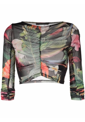 Philipp Plein Flowers long-sleeve top - Green