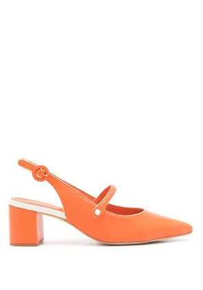 Sarah Chofakian Bertha 40mm pointed-toe leather pumps - Orange