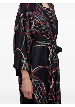 Osklen rope-print belted dress - Black