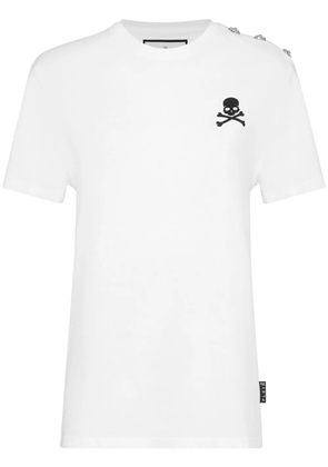 Philipp Plein skull-embellished cotton T-shirt - White