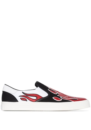 AMIRI flame appliqué slip-on sneakers - Black