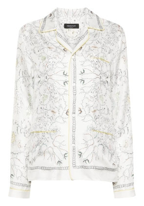 Fabiana Filippi botanical-print silk shirt - White