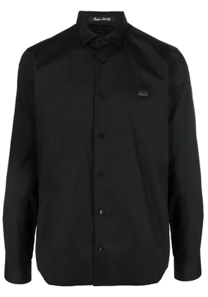 Philipp Plein snake detail long-sleeve shirt - Black