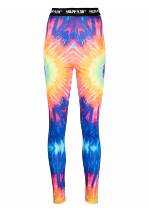 Philipp Plein tie-dye print leggings - Blue