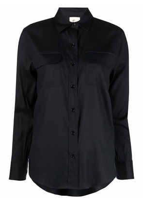 PAULA long-sleeve silk shirt - Black
