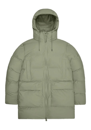 Rains Alta hooded pocket puffer coat - Green