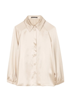 Luisa Cerano long-sleeve silk shirt - Neutrals