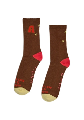ALEX ZONO star intarsia socks - Brown