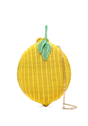 SERPUI leaf woven clutch bag - Yellow