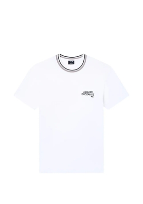 Armani Exchange striped collar T-shirt - White