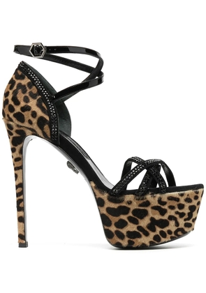 Philipp Plein platform heeled sandals - Neutrals