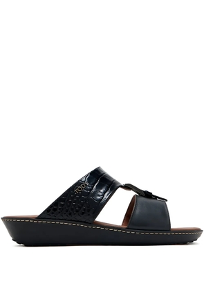 Tod's crocodile-embossed leather sandals - Black