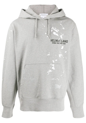 Helmut Lang logo drawstring hoodie - Green