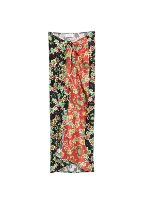 MONOKI hawai knot floral-print maxi skirt - Black