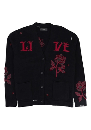 AMIRI rose-appliqué cardigan - Black